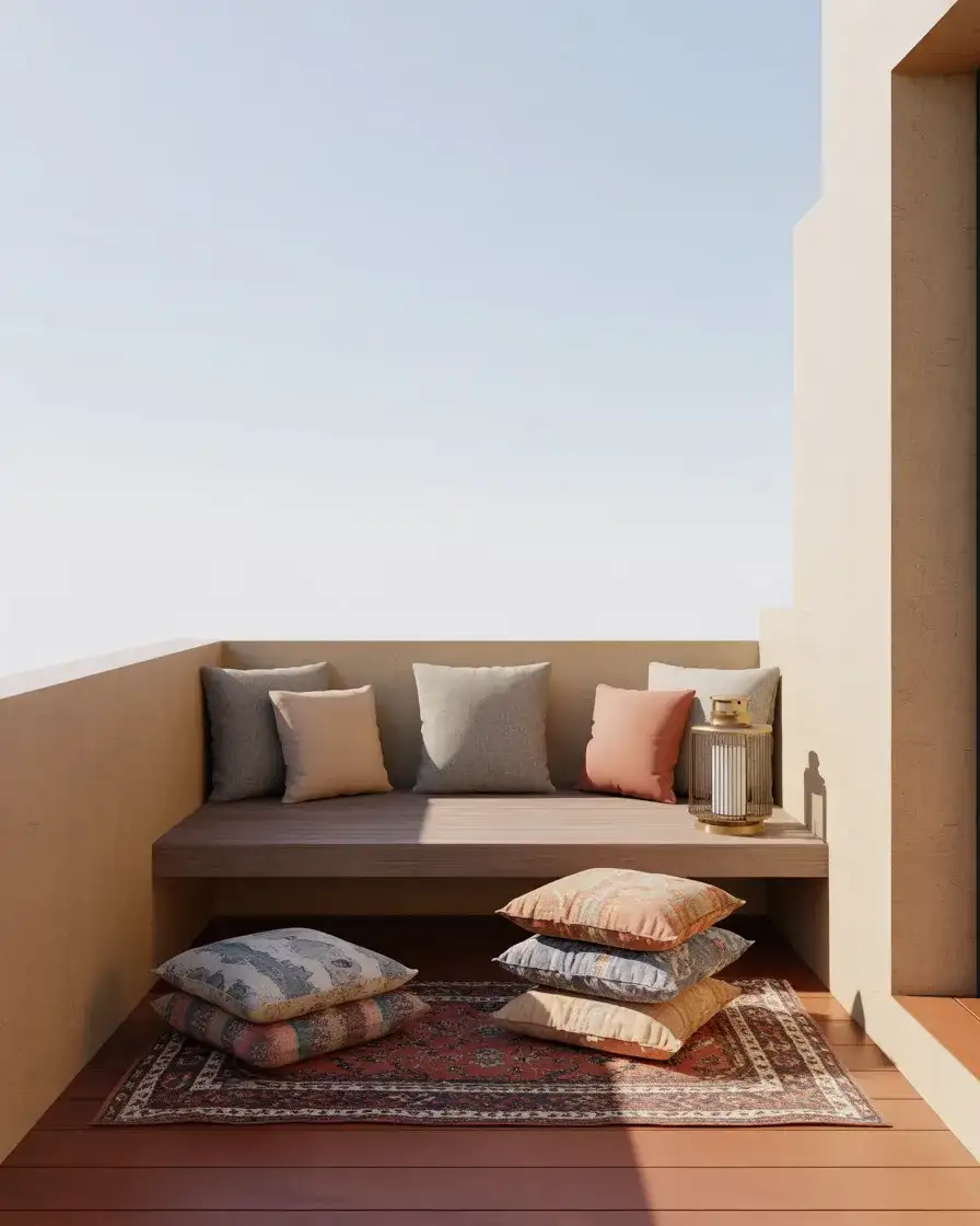 Indian Simple Corner Seating with Floor Cushions 1