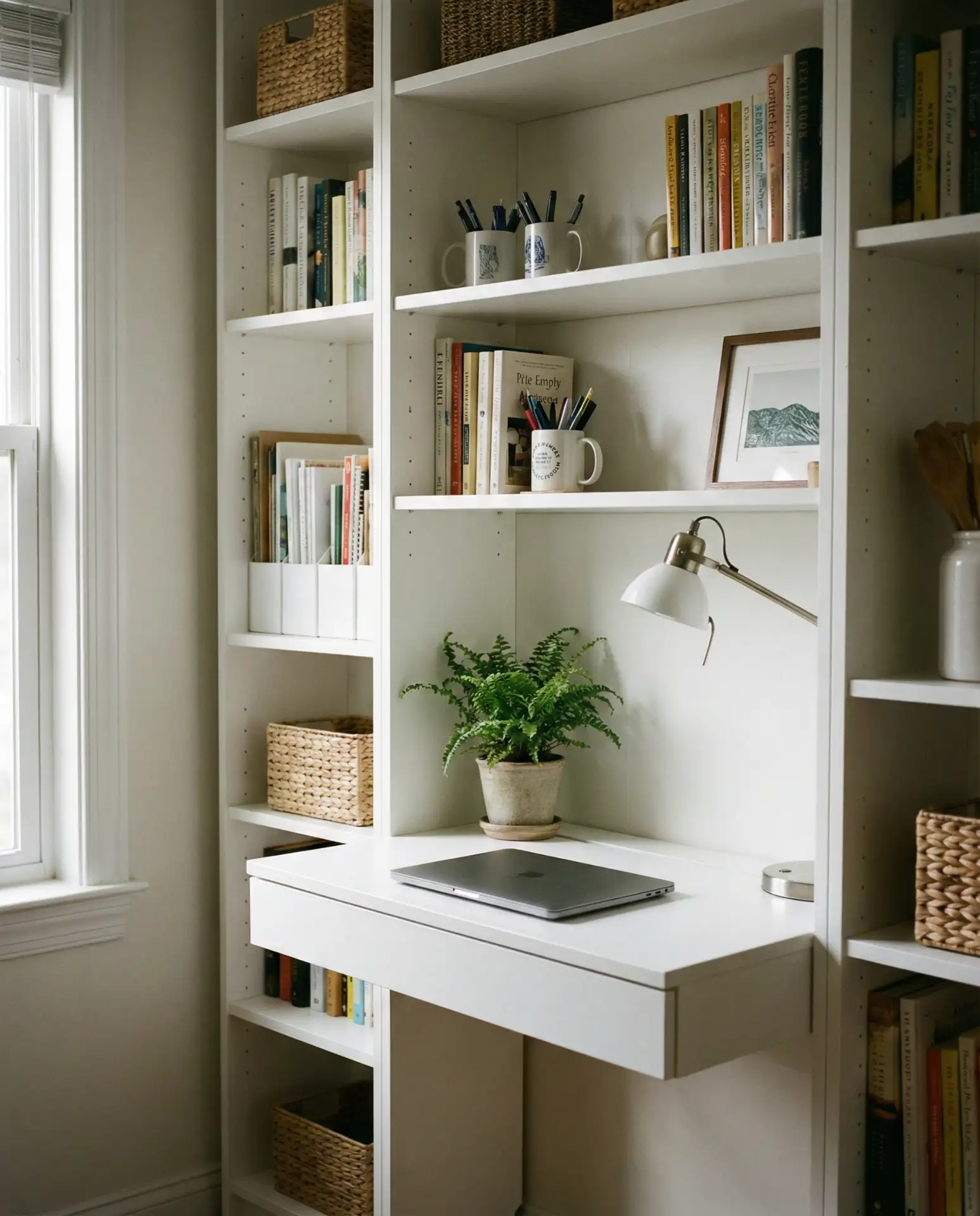 Integrated Desk and Shelf Combo 1