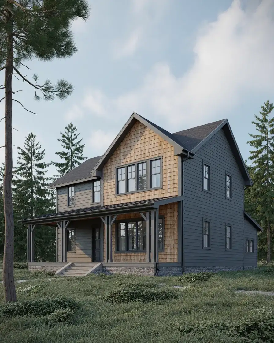 Iron Ore Gray by Sherwin Williams with Cedar Shake Accents 2