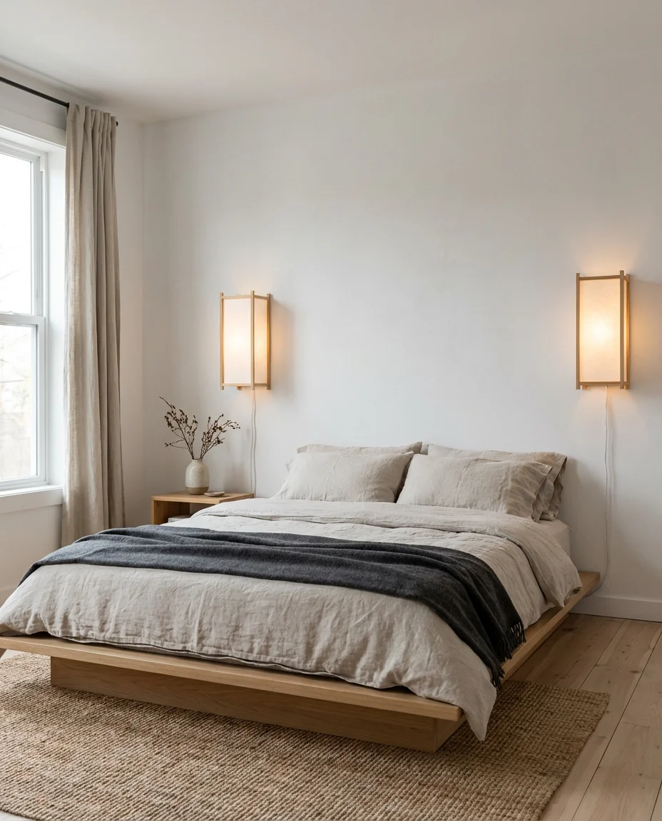 Japandi Inspired Wall Sconces with Natural Materials 1