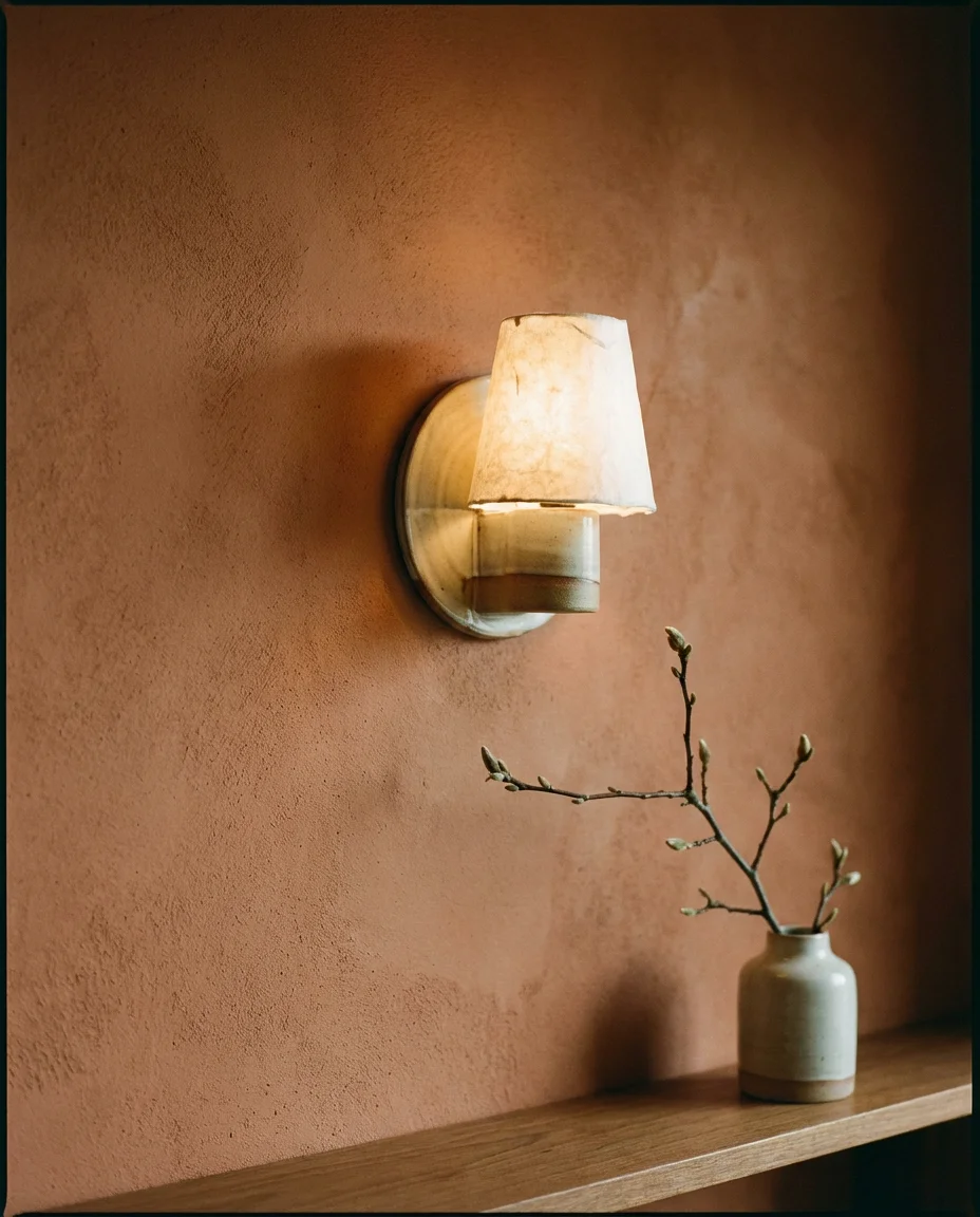 Japandi Inspired Wall Sconces with Natural Materials 2