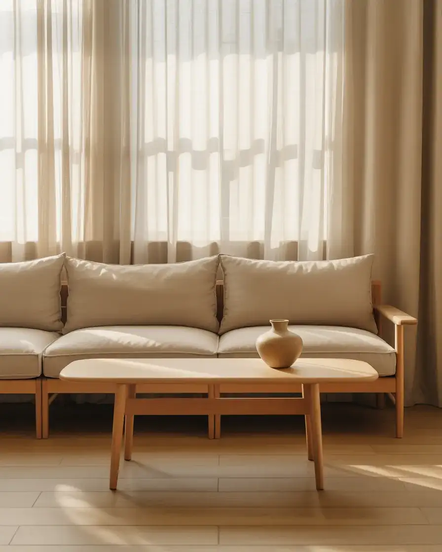 Japandi Minimalist Seating with Natural Light 2