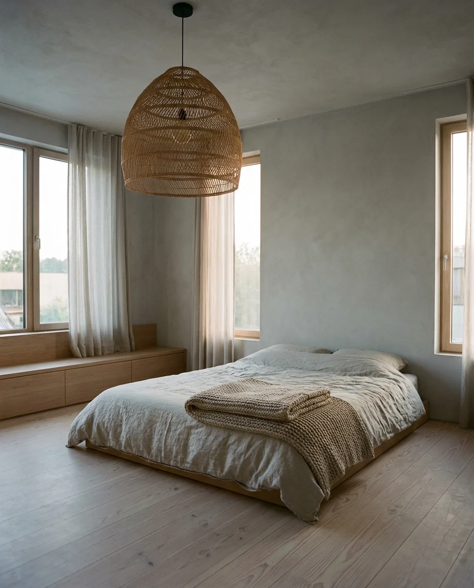 Japandi Pendant Lighting Over the Bed 2