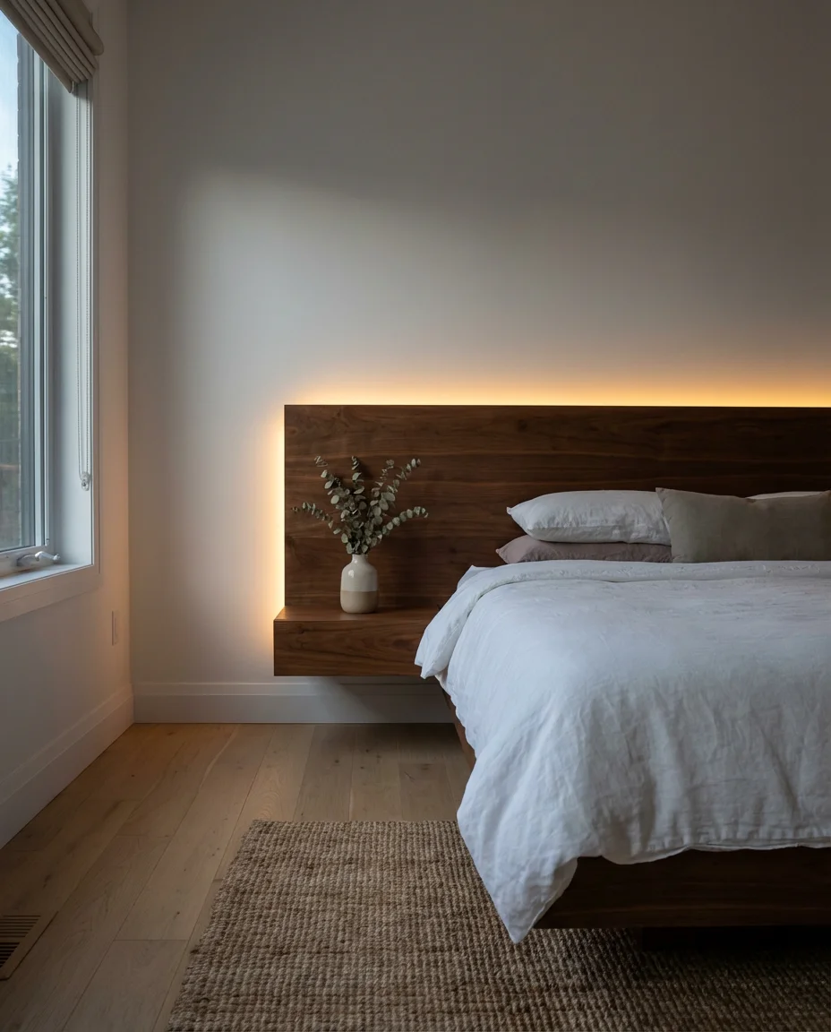 LED Strip Lighting Behind the Headboard 1