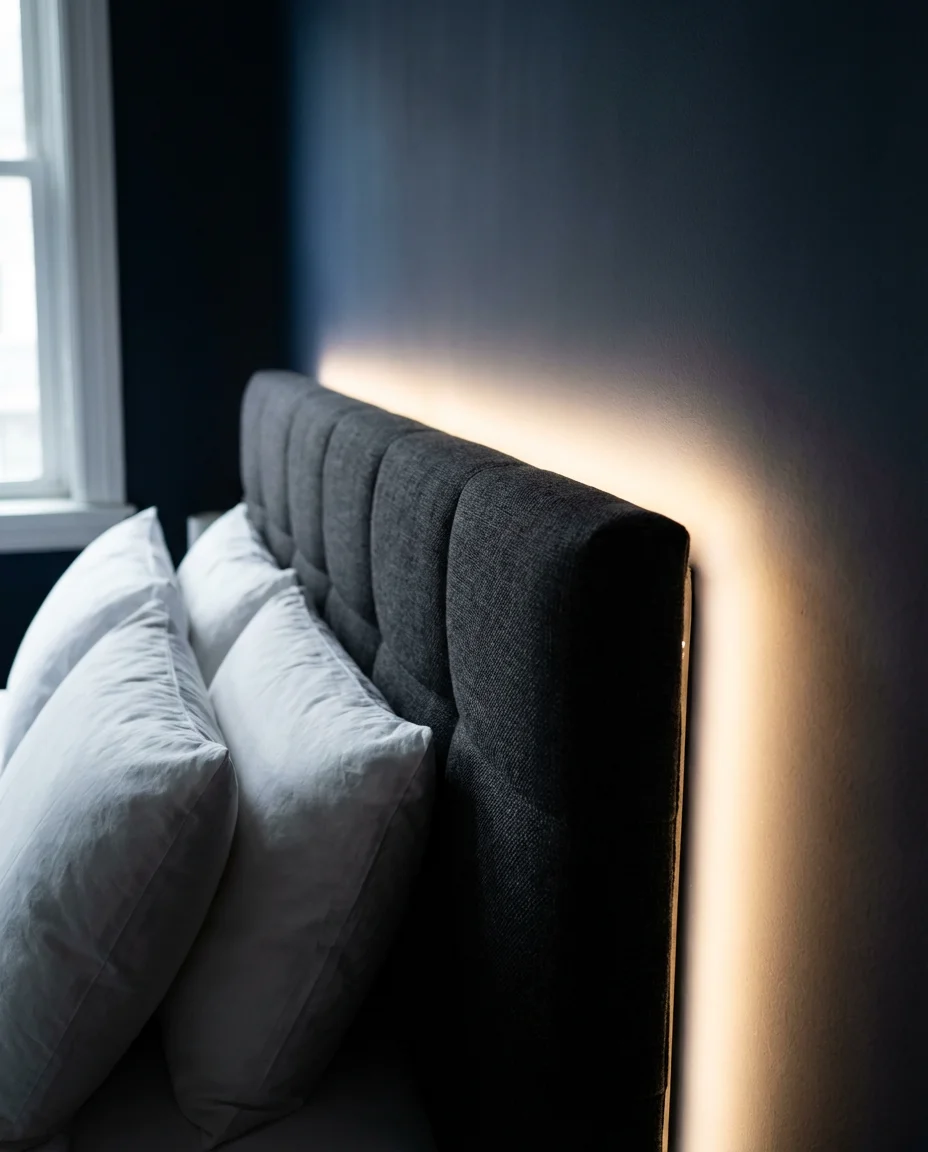 LED Strip Lighting Behind the Headboard 2