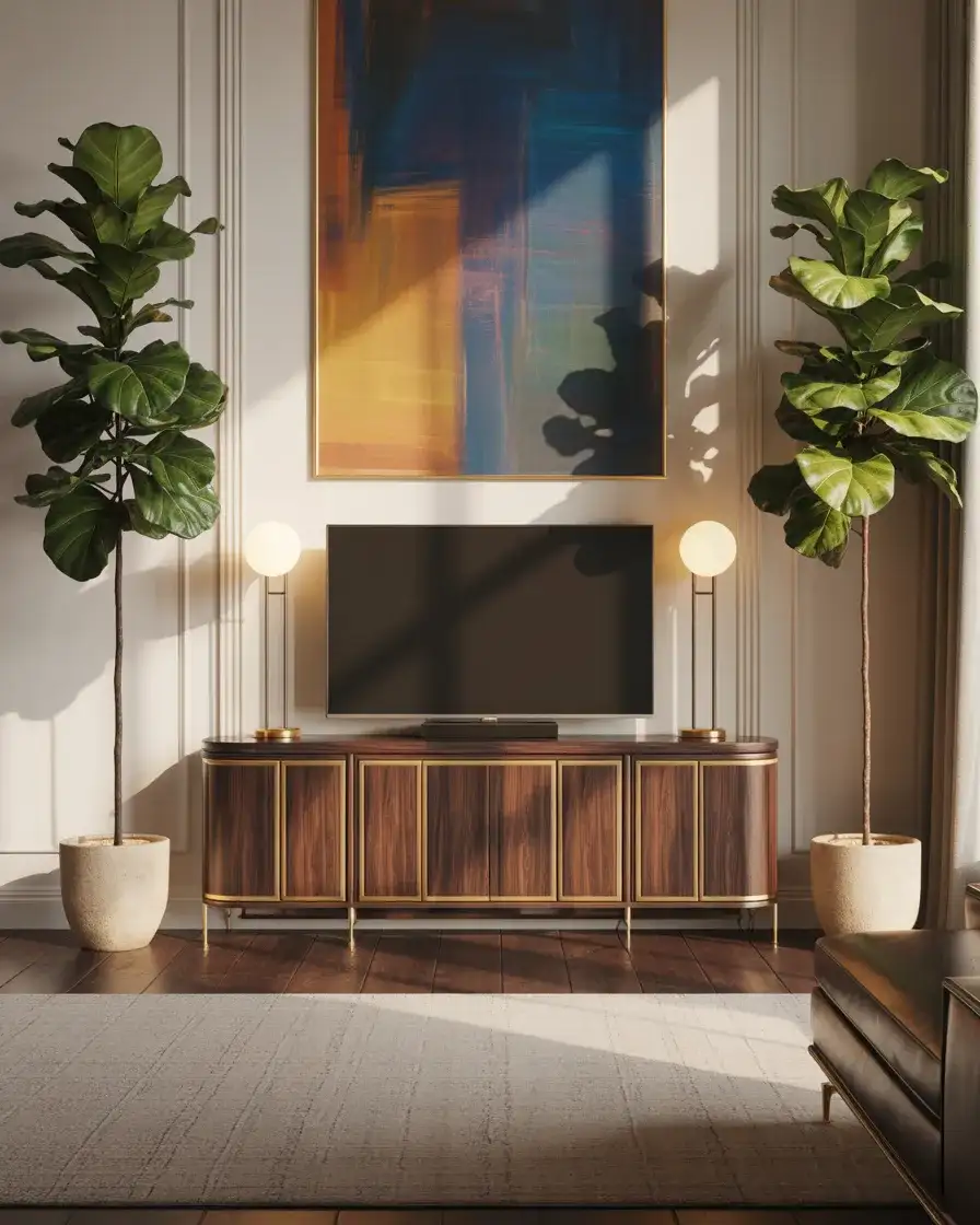 Large Console Styled for a Grand Living Room with High Ceilings 1