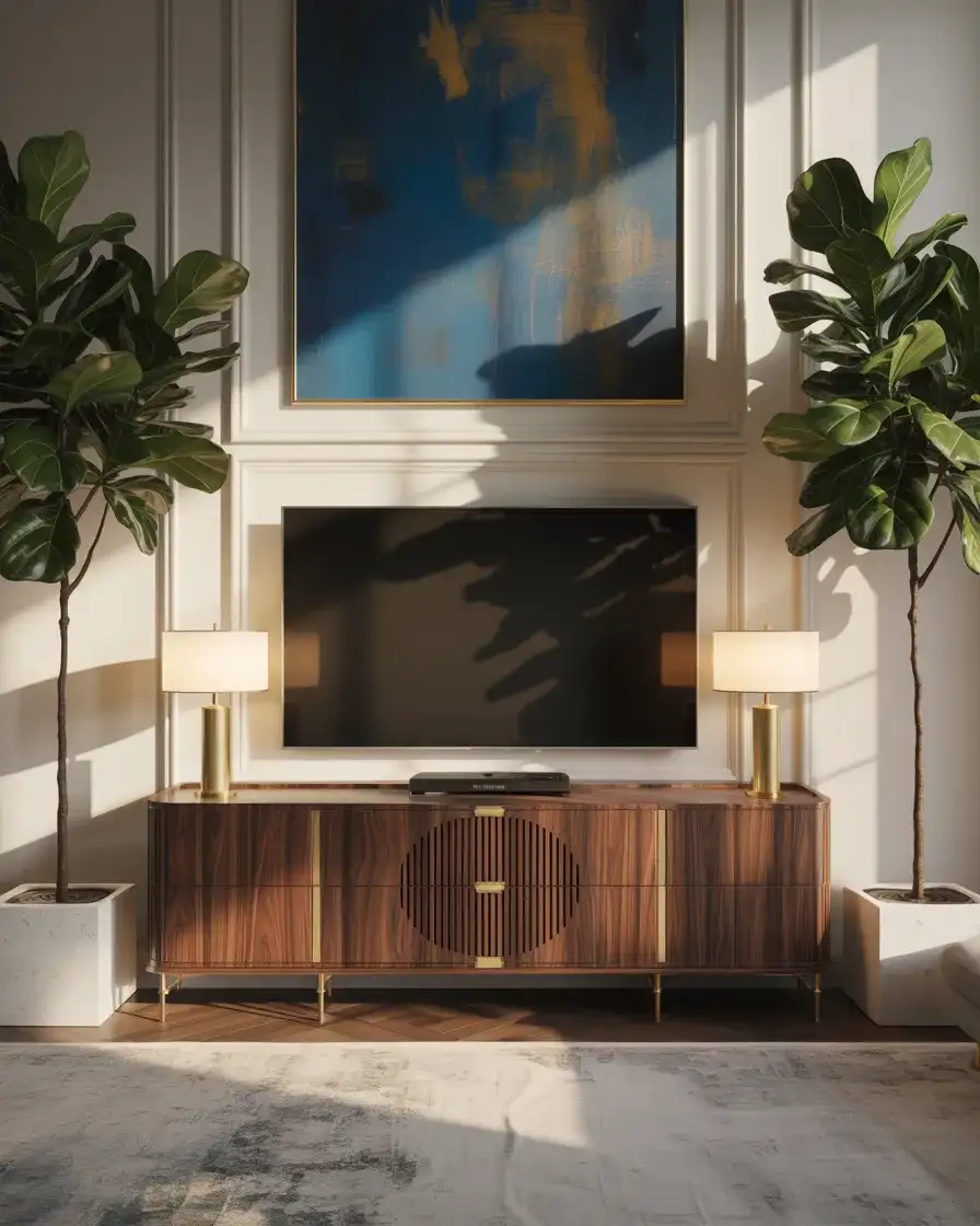 Large Console Styled for a Grand Living Room with High Ceilings 2