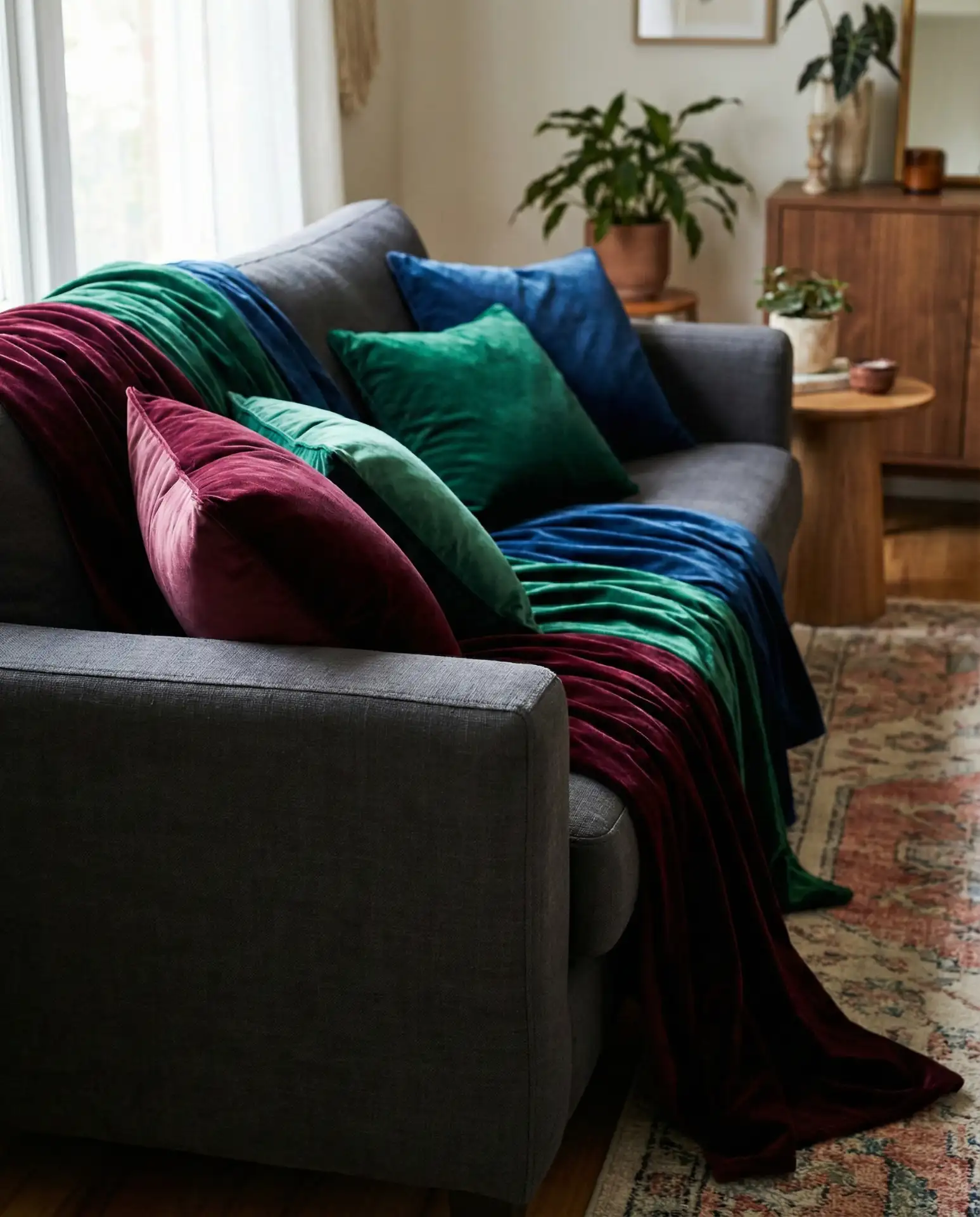 Layered Textiles with Deep Jewel Tones 1