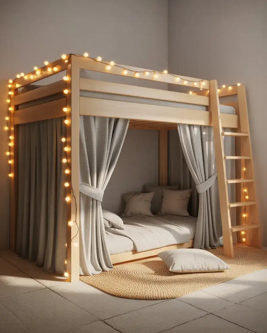 Loft Bed with Workspace Below 1