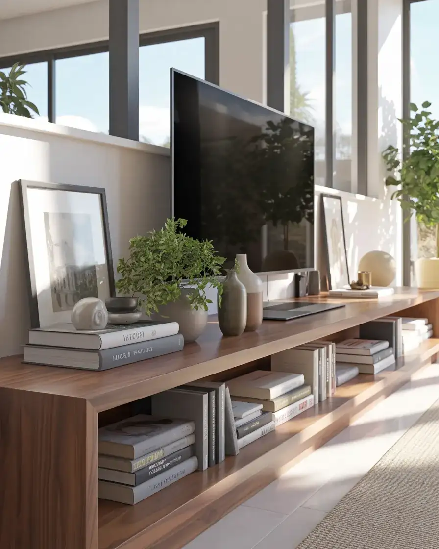 Long, Low Console Spanning the Full Wall for Maximum Impact 1