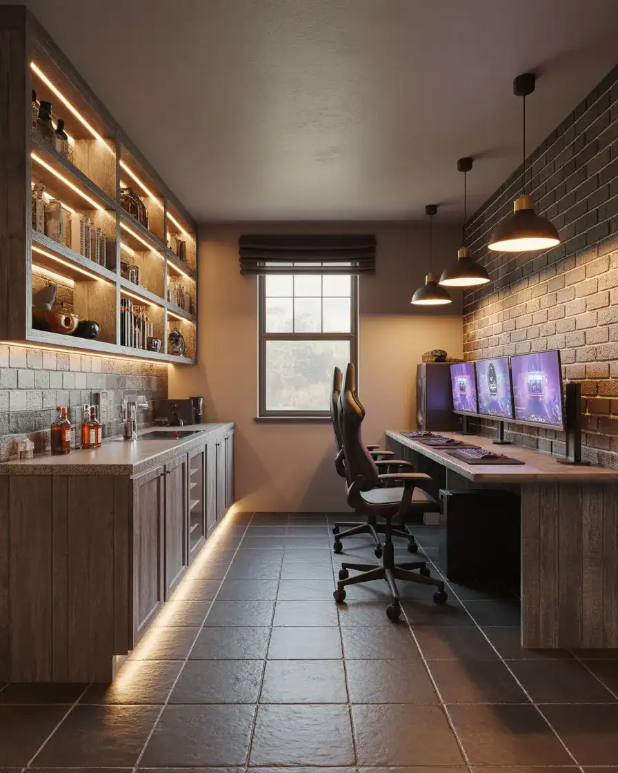 Man Cave Gaming Den with Bar 1