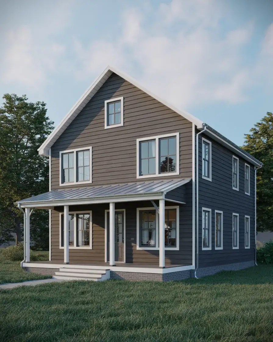 Matte Black Modern Farmhouse with White Trim 2