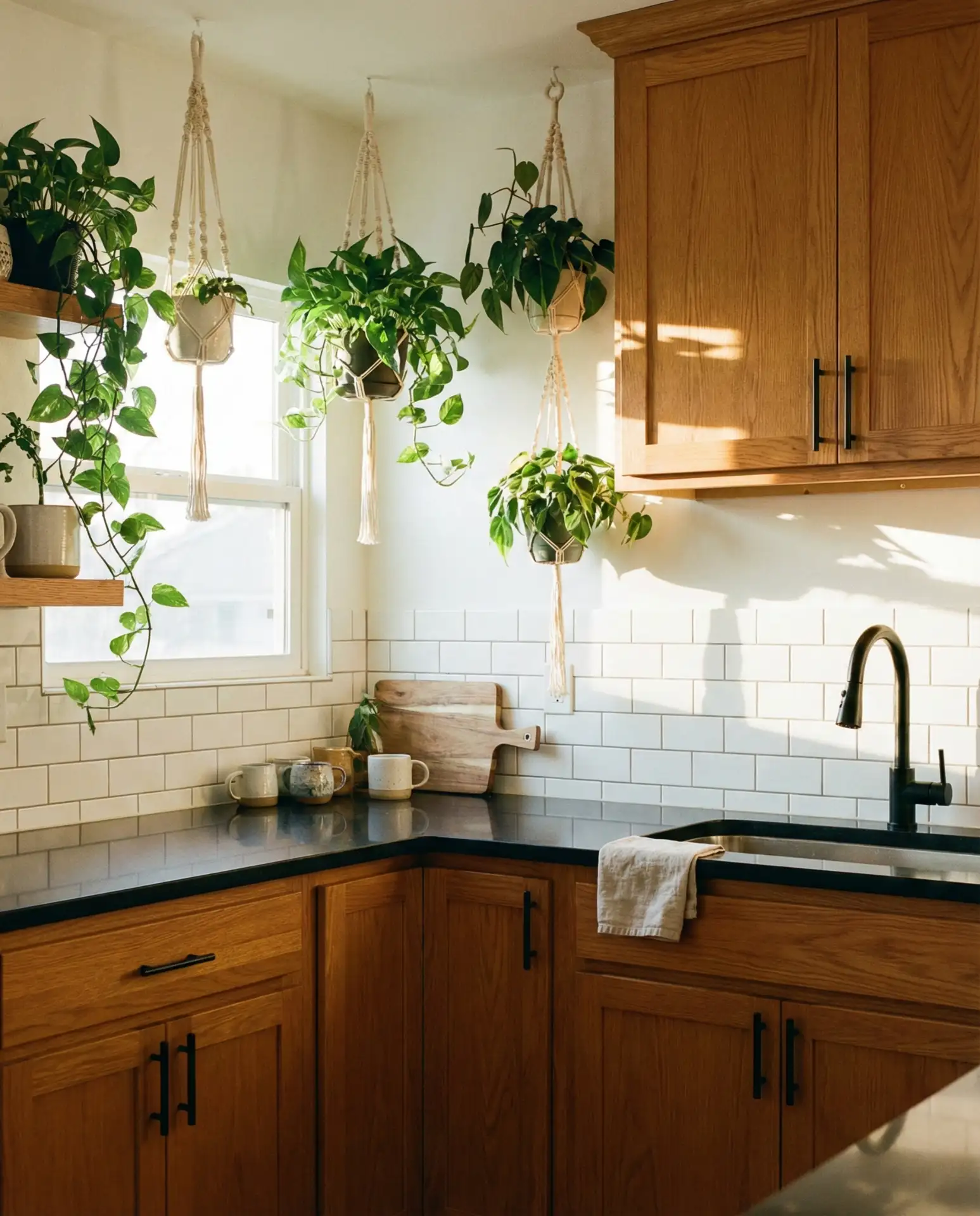 Medium Oak with Black and White Contrast 1