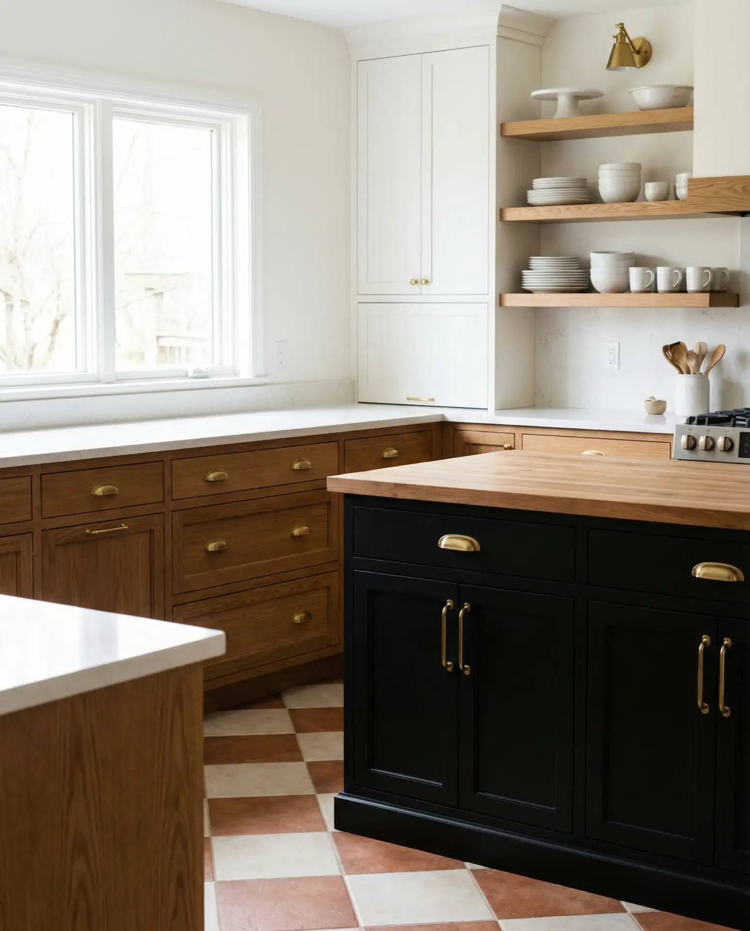 Medium Oak with Black and White Contrast 2