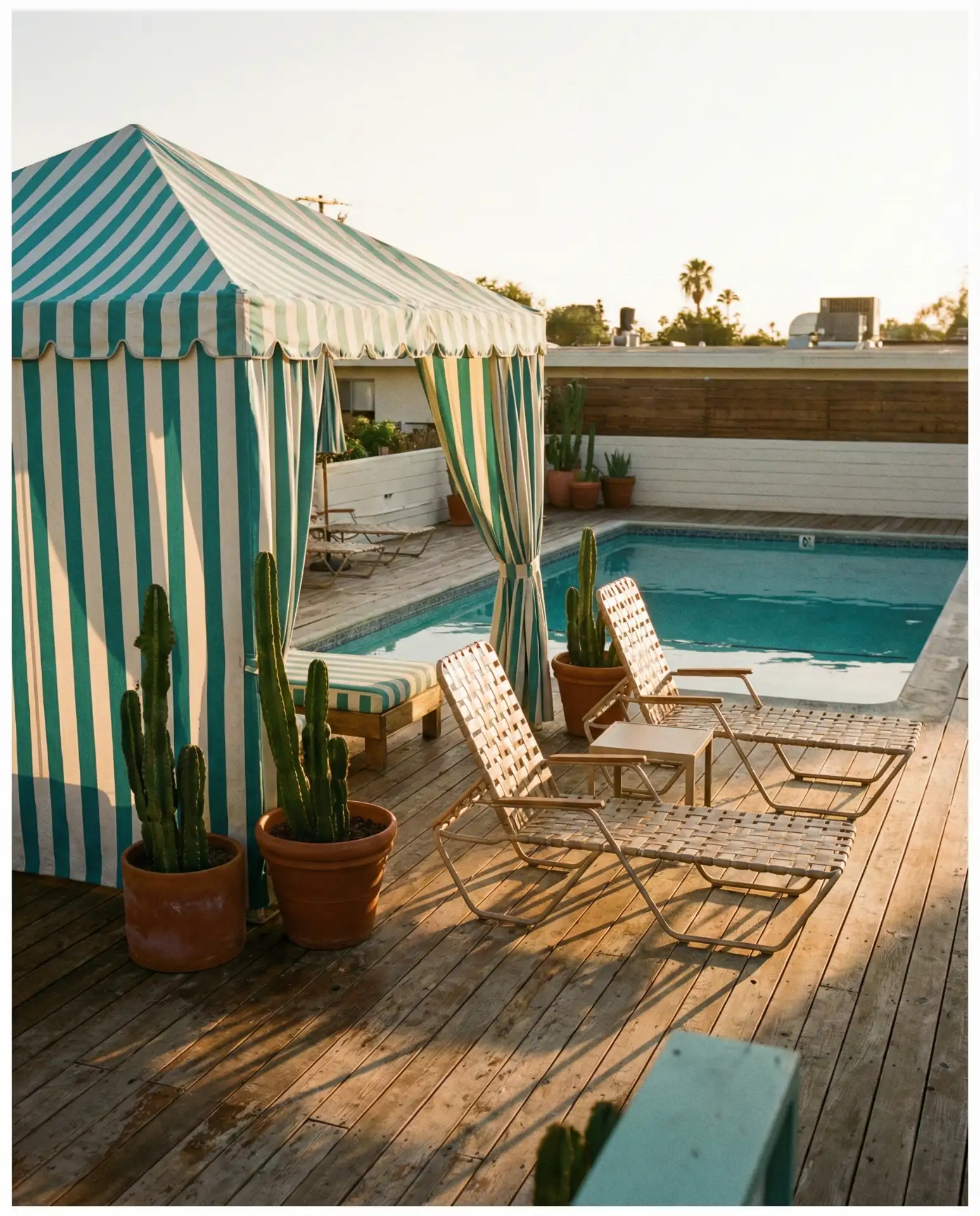 Mid-Century Modern Pool with Retro Lounge Chairs 1
