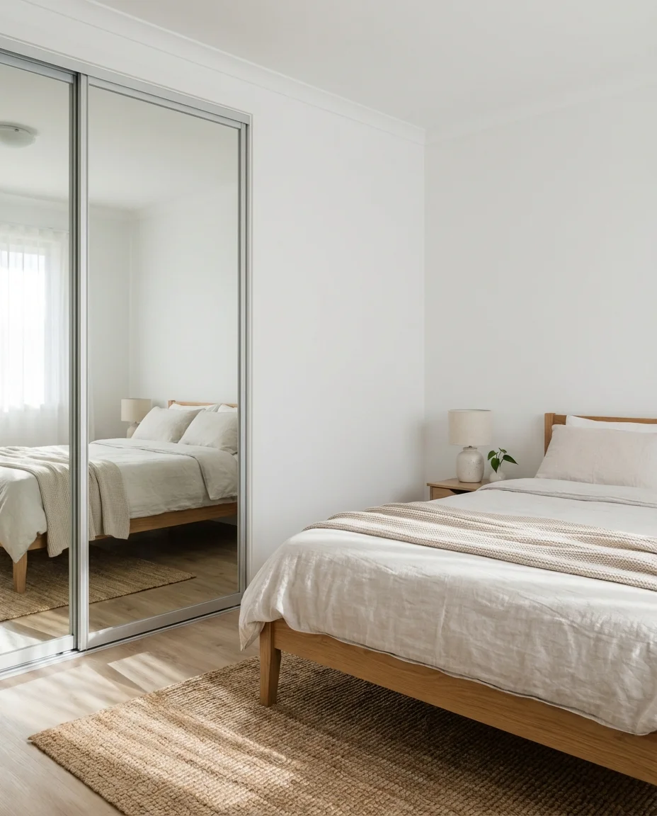 Mirrored Closet Doors to Double the Light 1