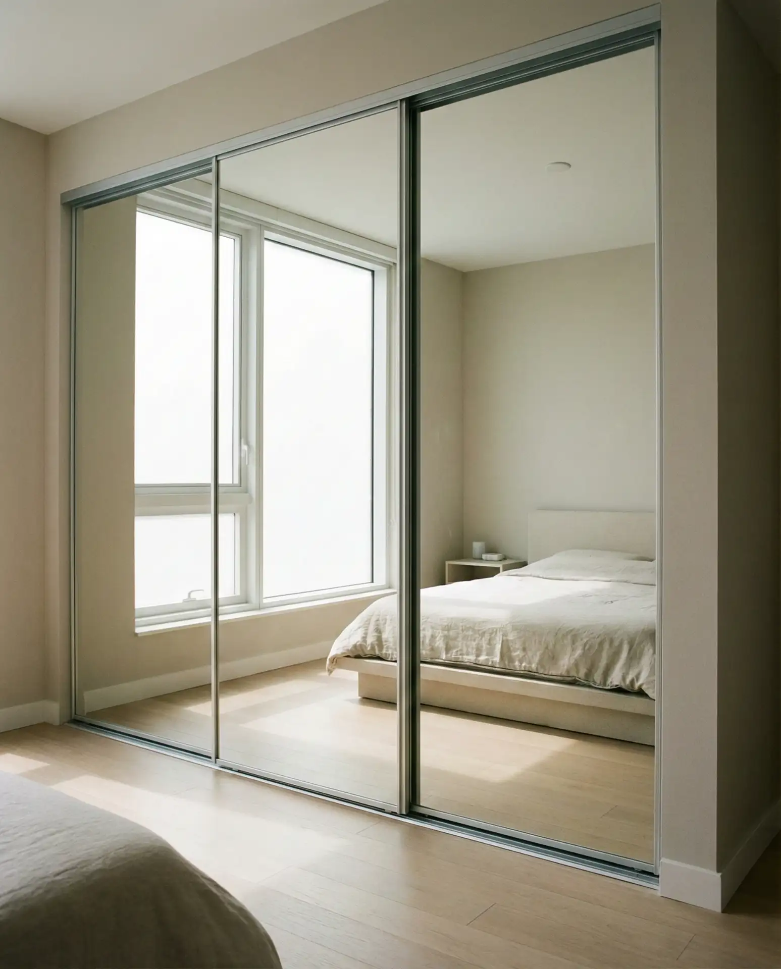 Mirrored Closet Doors with Hidden Storage 1
