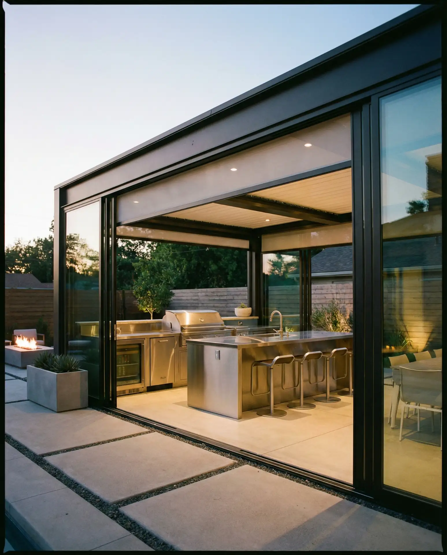 Modern Covered Kitchen with Clean Lines 2
