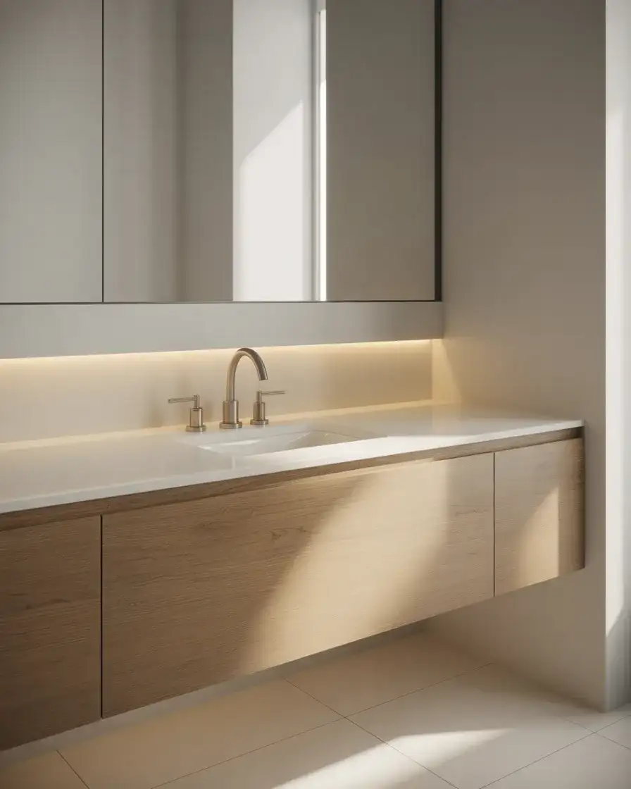 Modern Half Bath with Floating Vanity 1