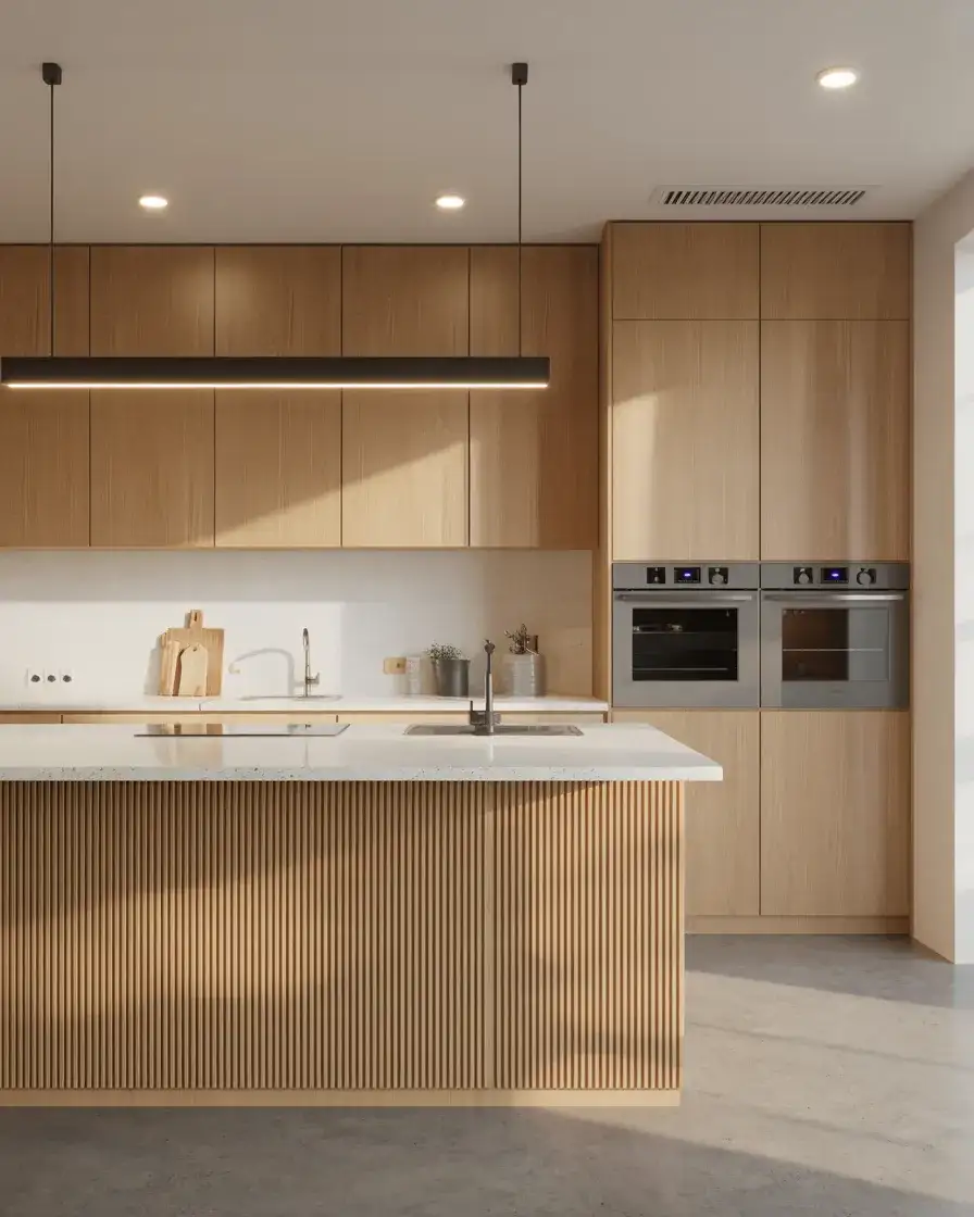 Modern Honey Oak Kitchen Design 1