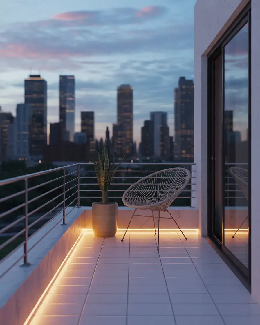 Modern LED Strip Lighting Under Railing 1