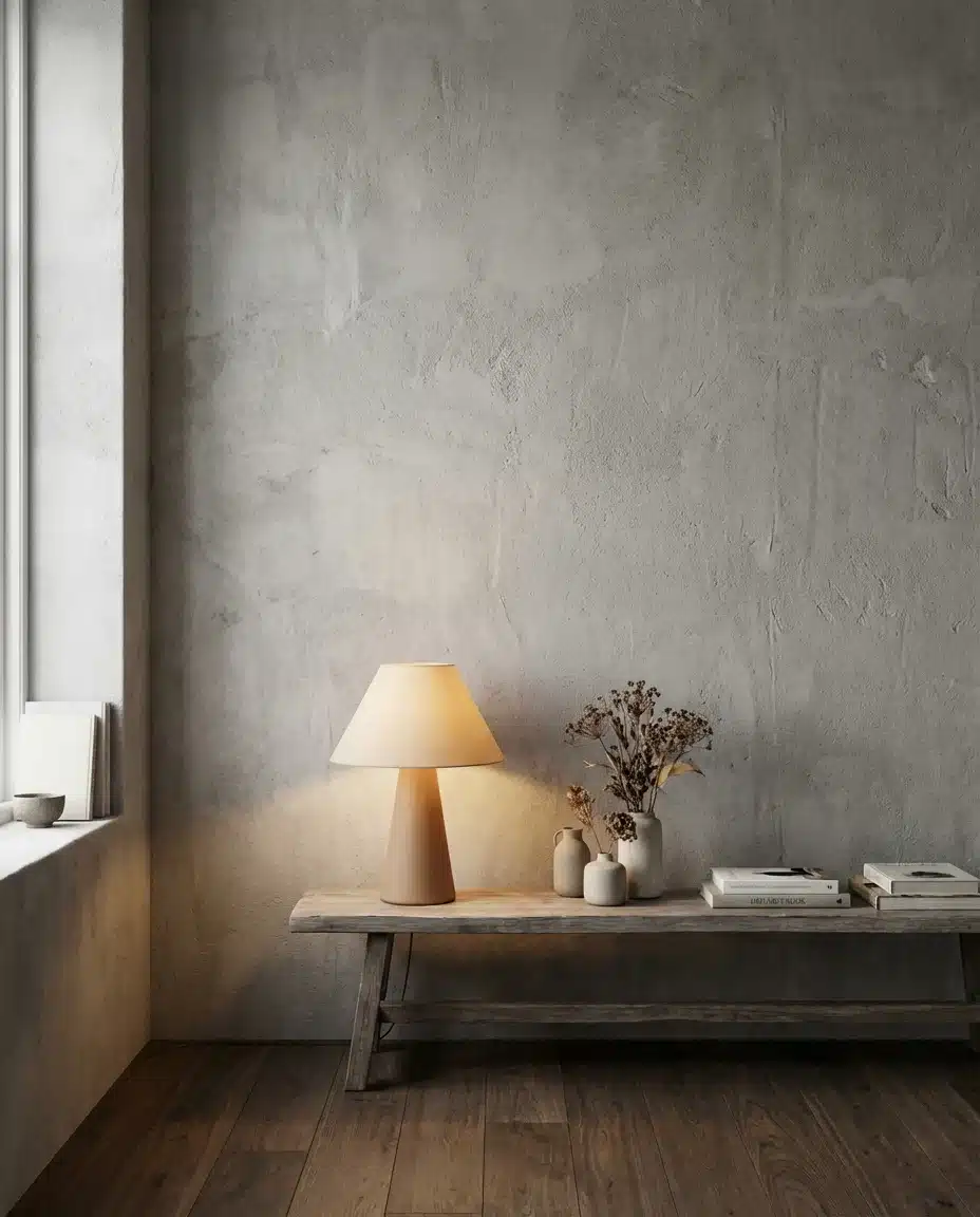 Modern Living Room With Concrete-Effect Wall 2