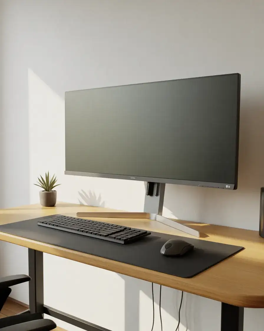 Modern Minimalist Gaming Desk Setup 1