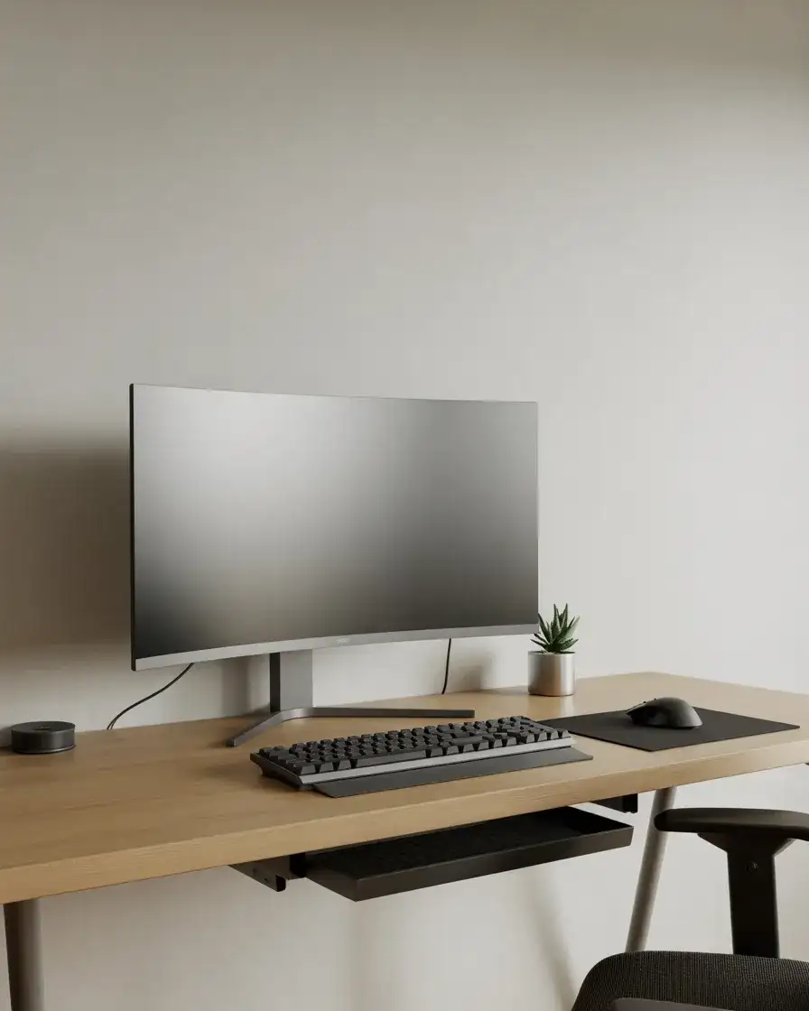 Modern Minimalist Gaming Desk Setup 2