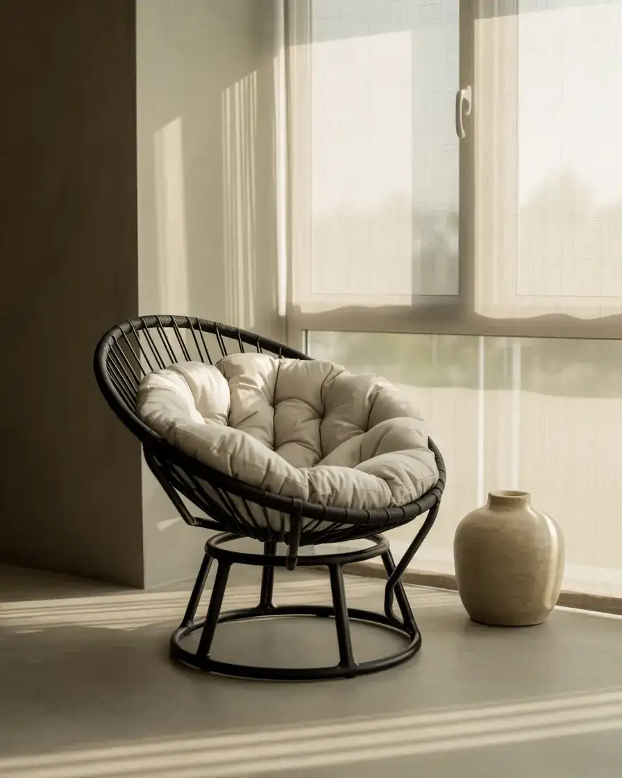 Modern Minimalist Papasan in Monochrome 1