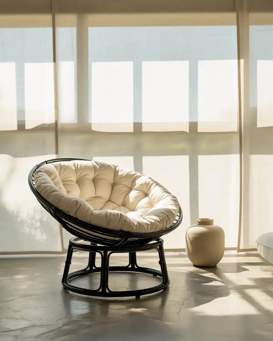 Modern Minimalist Papasan in Monochrome 2