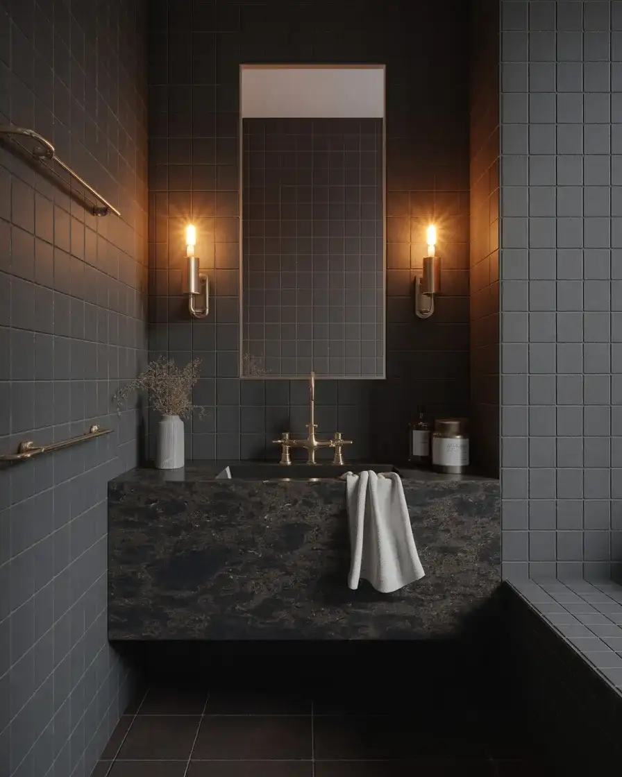 Moody All-Black Bathroom Statements 2