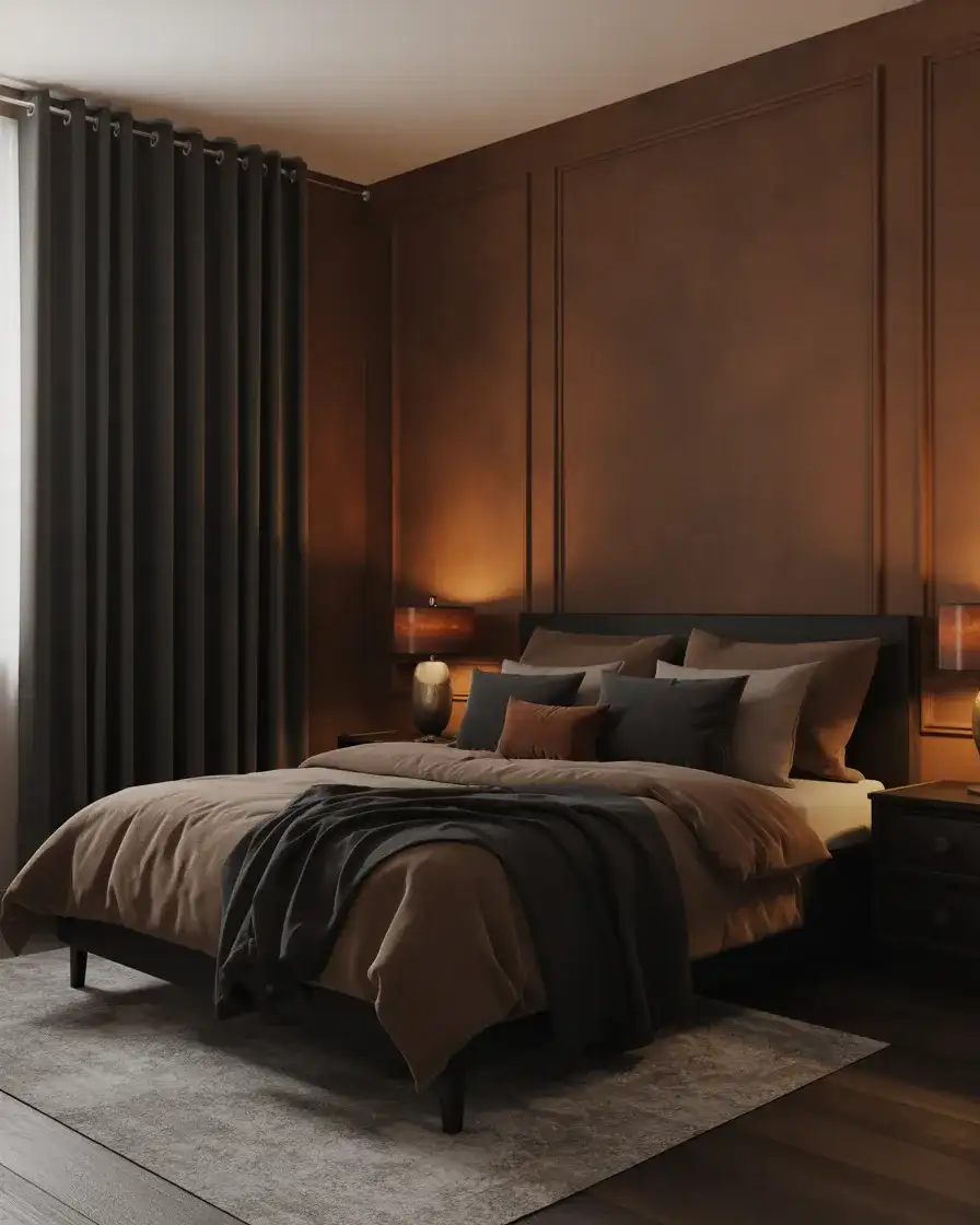Moody Brown and Black Bedroom 2