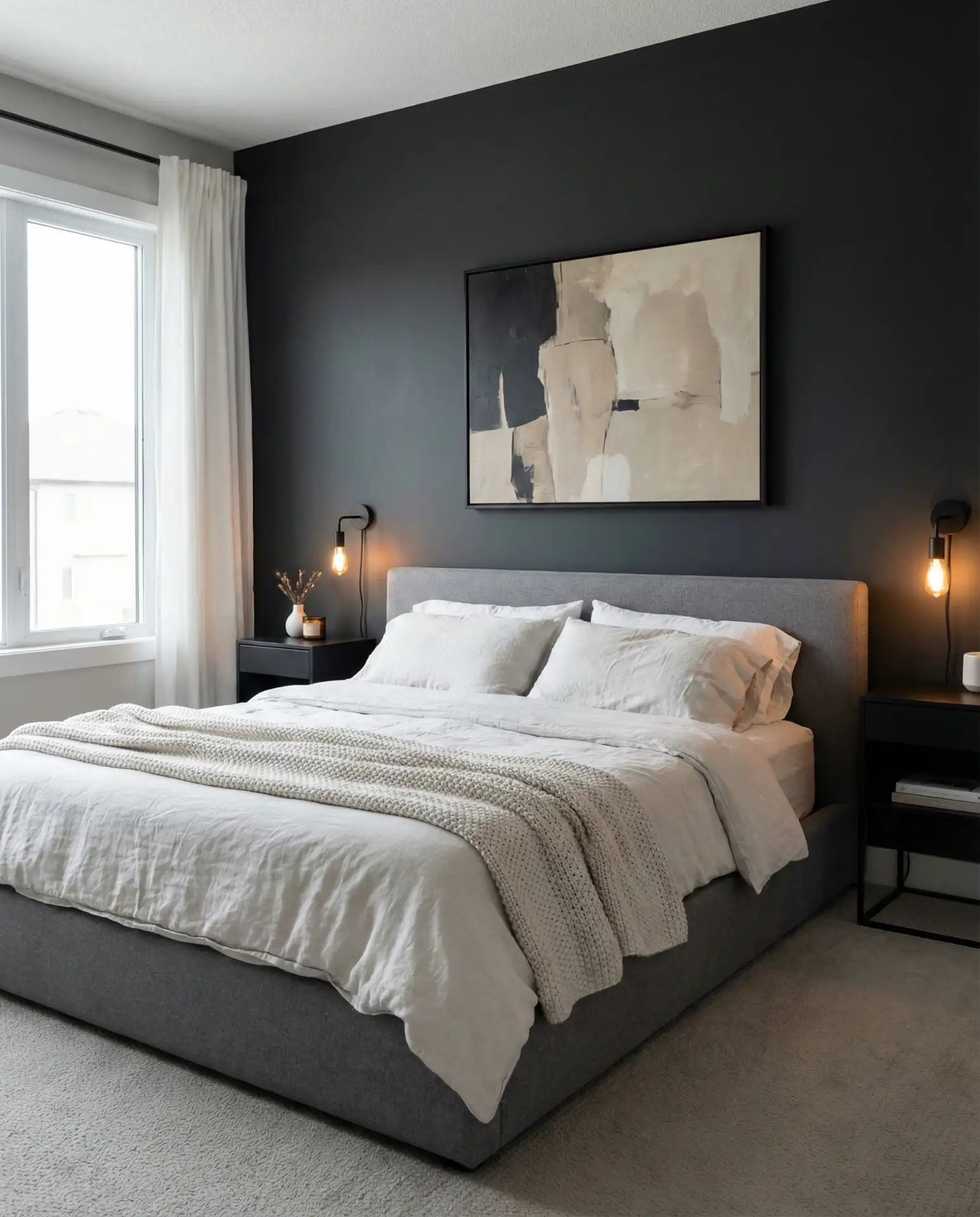 Moody Charcoal Accent Wall in Master Bedrooms 2