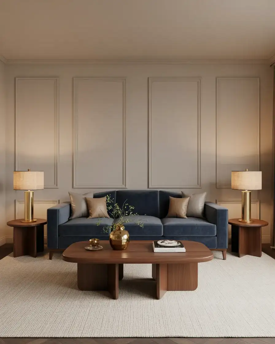 Navy Blue and Brown Rich Living Room 2