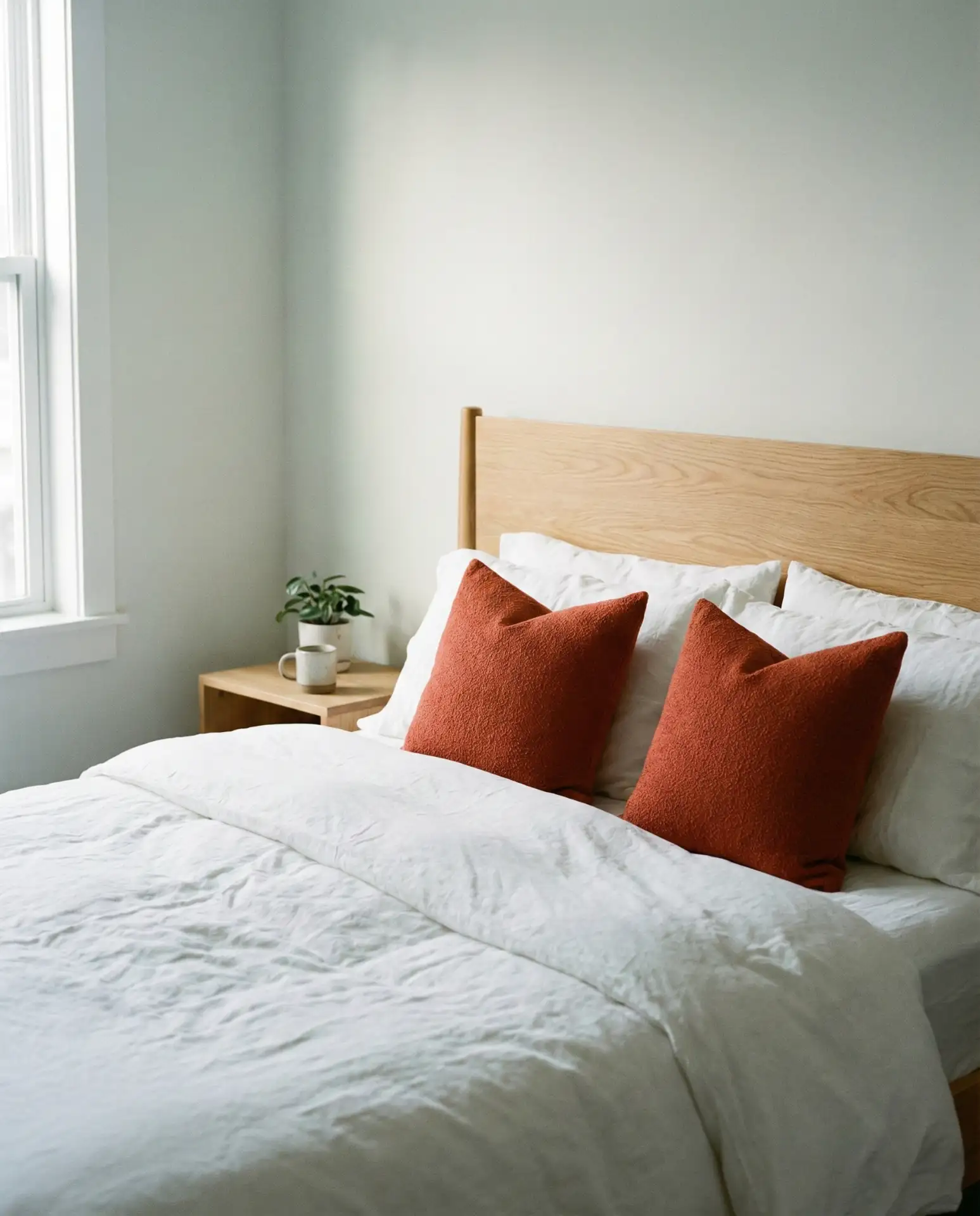 Neutral Bedding with Statement Pillows 1