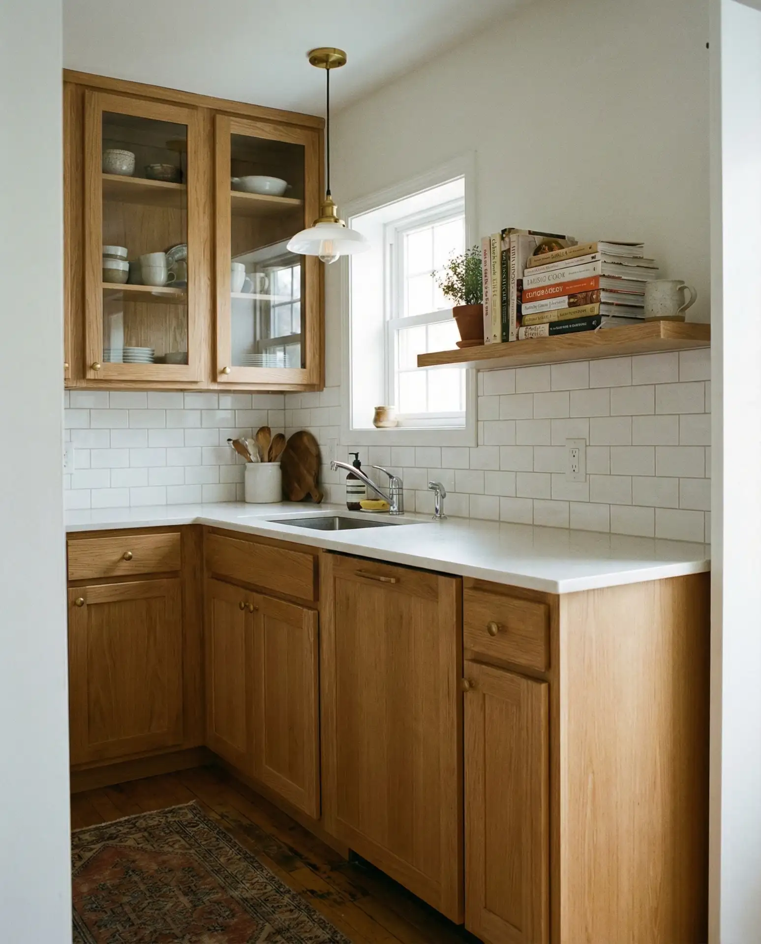 Oak Cabinets in a Small Kitchen 2