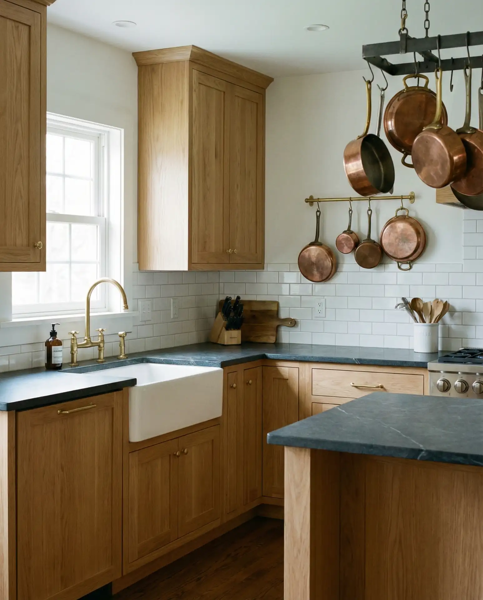 Oak Cabinets with Soapstone Counters 1
