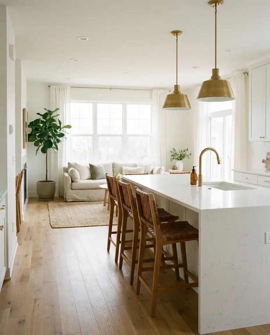 Open Concept Kitchen with Island Seating 2