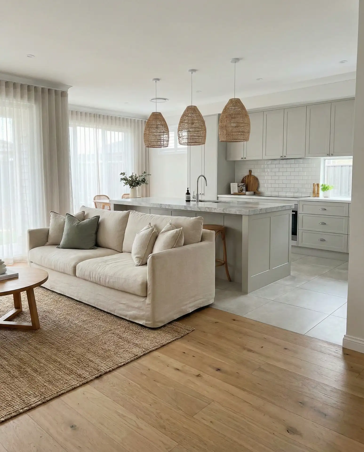 Open Kitchen with Living Room Integration and Zoning 2