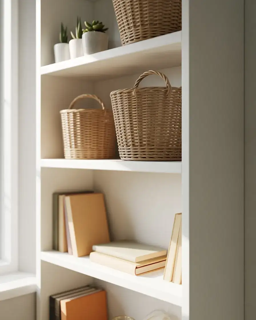 Open Shelving with Matching Baskets 1