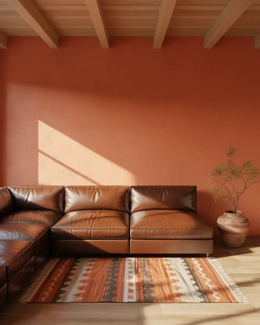 Orange and Brown Warm Southwestern Living Room 2