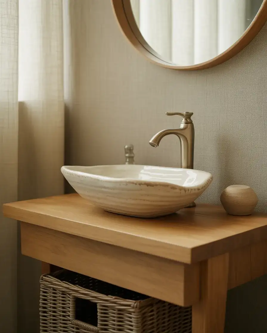 Organic Modern Vanity with Natural Materials 1