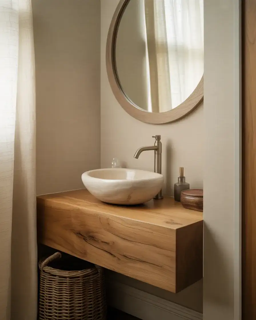 Organic Modern Vanity with Natural Materials 2