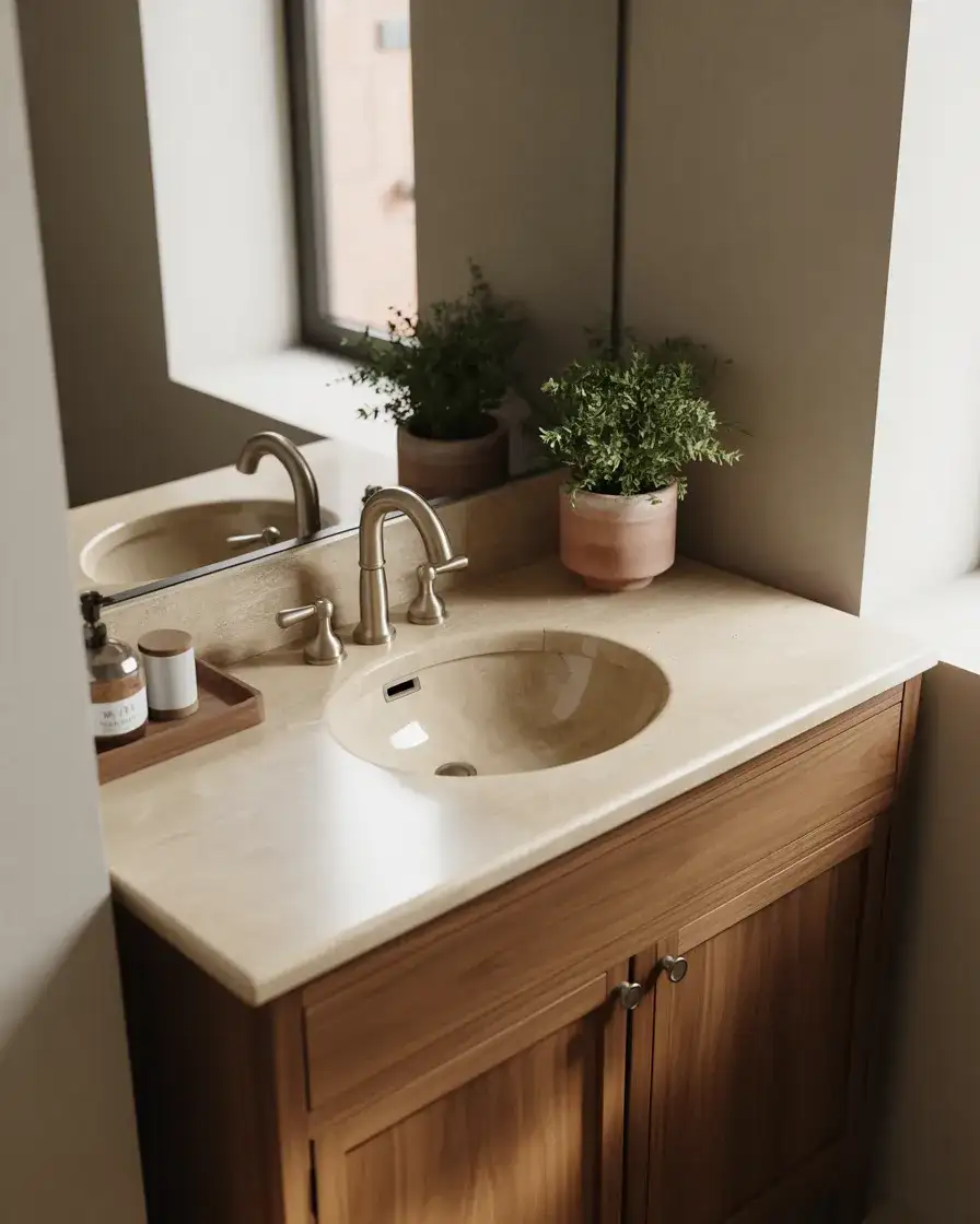 Organic Stone and Warm Wood Vanities 2