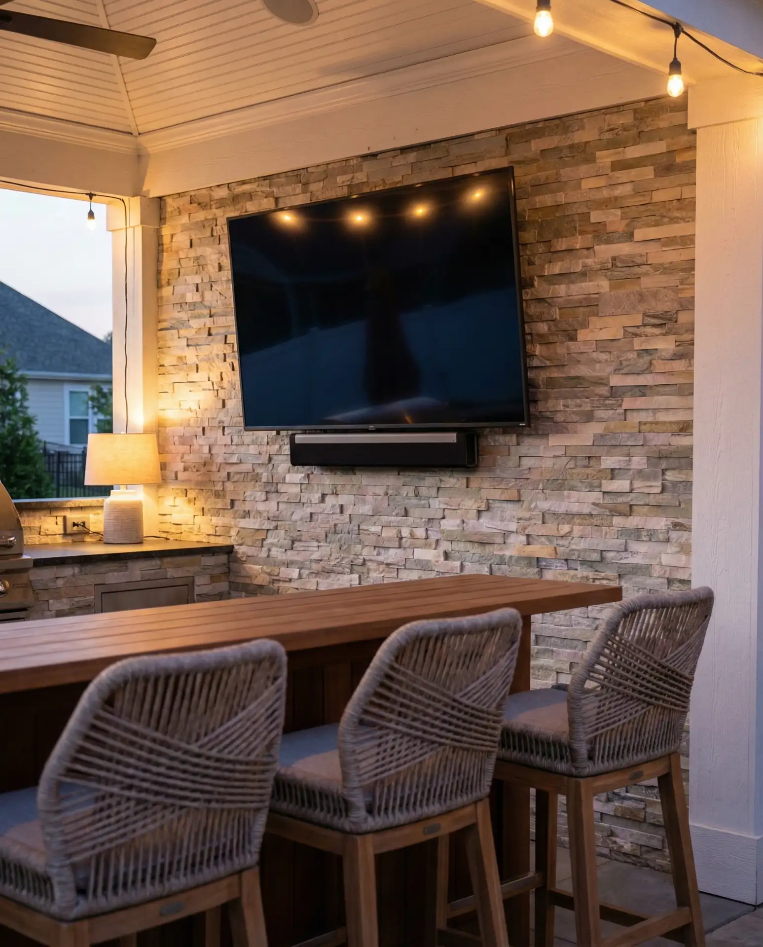 Outdoor Kitchen with TV Entertainment 1