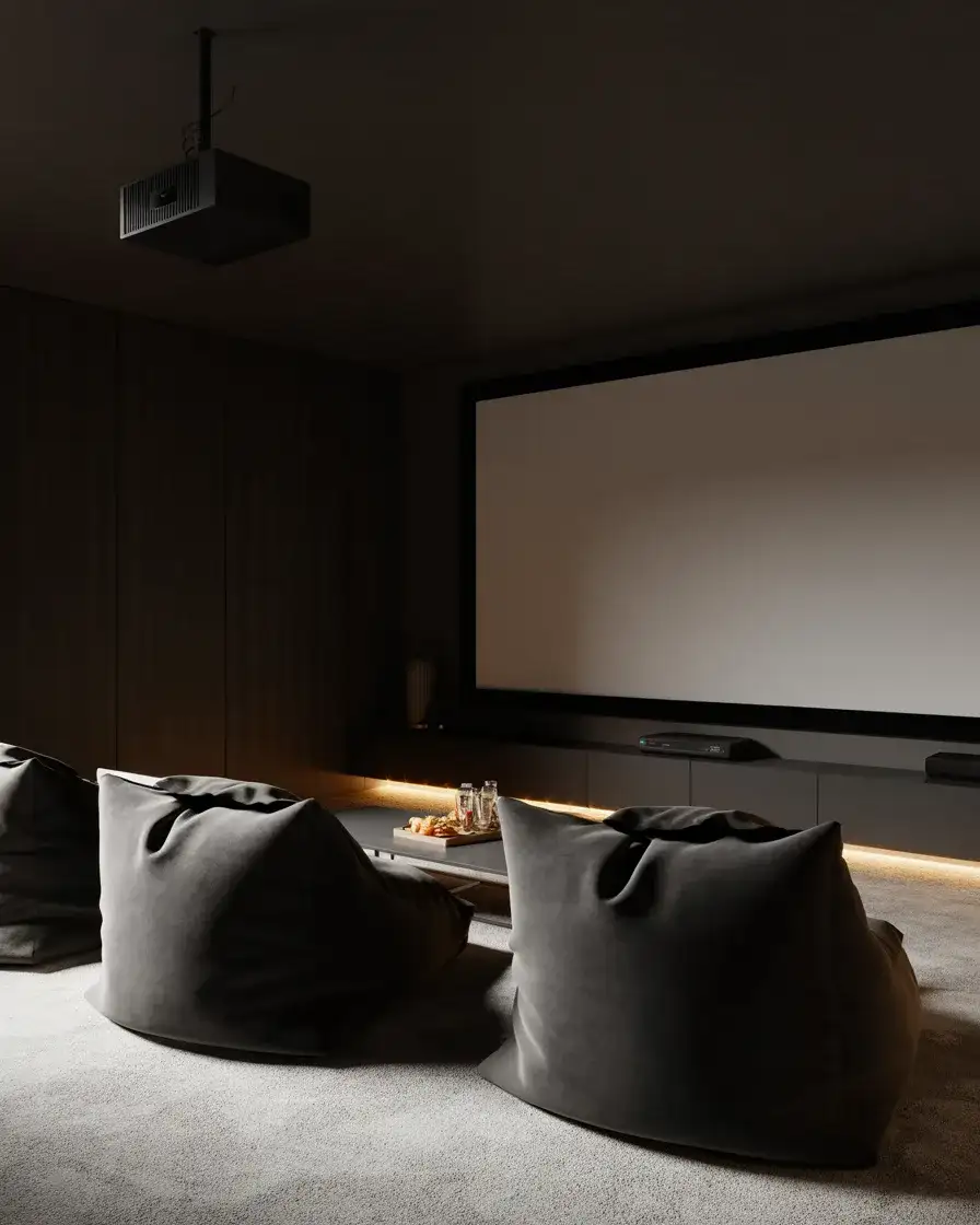 Oversized Black Bean Bag for a Home Theater 2