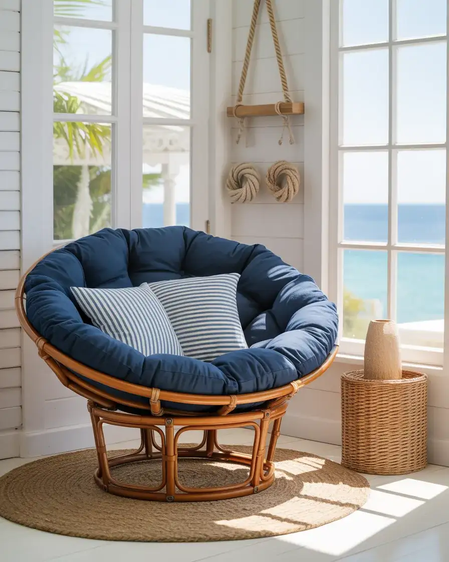 Papasan in Coastal Cottage with Nautical Accents 1