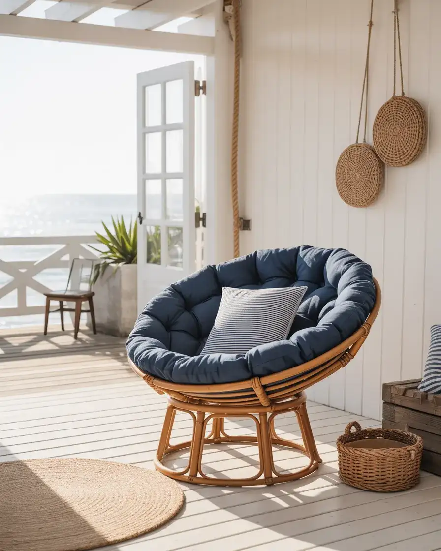 Papasan in Coastal Cottage with Nautical Accents 2