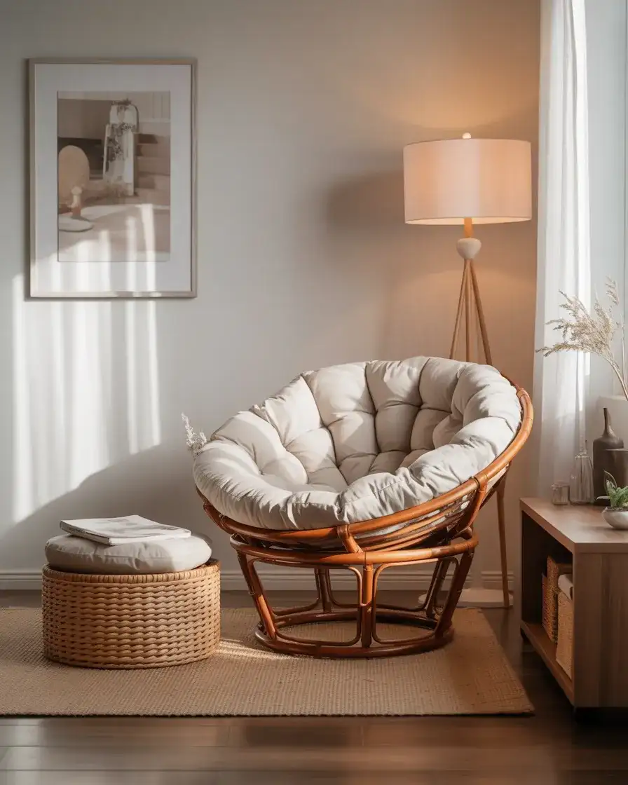 Papasan with Storage Ottoman for Functional Comfort 1