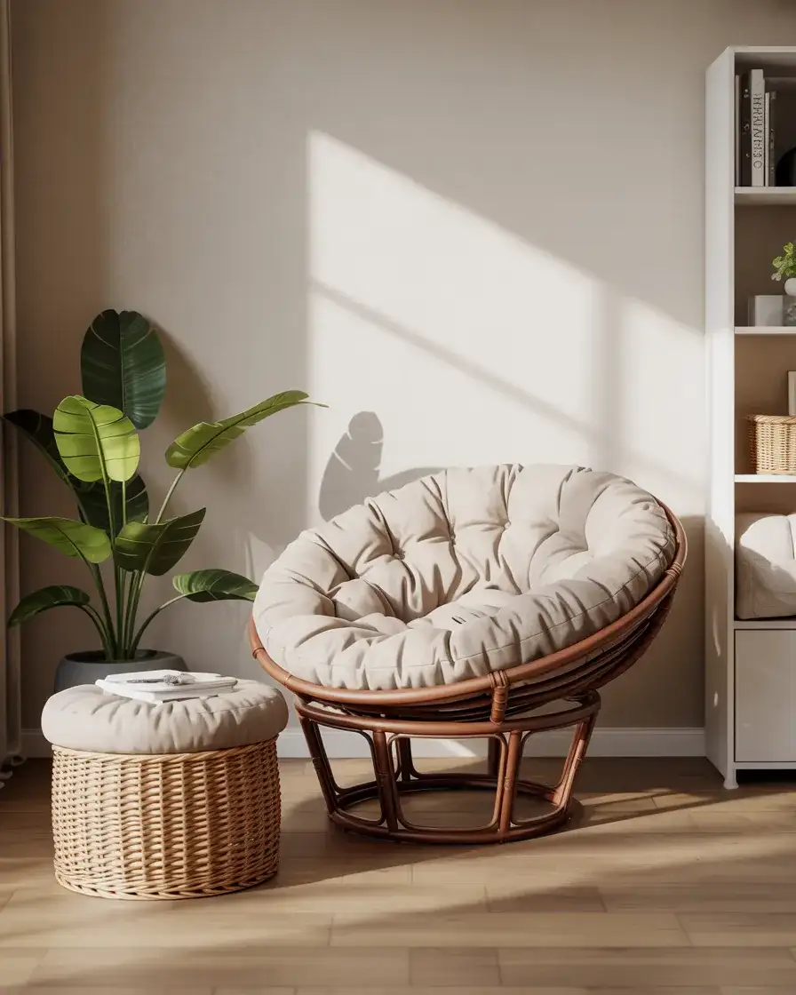 Papasan with Storage Ottoman for Functional Comfort 2